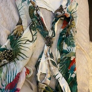 Roberto Cavalli Tropical Animal Print Scarf